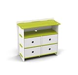Legare Kids Furniture Four-Drawer Dresser, Lime Green and White [並行輸入品]