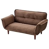 日本製 ソファ 2人掛け 脚が取れる カウチソファ 5段階 リクライニング 〔マイクロファイバー〕 ブラウン