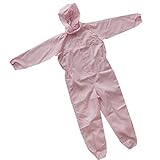 P Prettyia 保護服　作業服　作業服　長袖　耐摩耗　保護服　ユニセックス　全3色 - ピンク