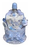 Babygiftidea Decorative Centerpiece Newborn Baby Shower Gift 2 Tiered Boy's Diaper Cake by Baby Gift