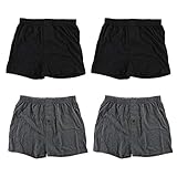 メンズ ニットトランクス 無地 シンプル 前開き ３枚 ４枚 ６枚 セット M L LL 3L 4L 5L 大きいサイズ (４枚セット, 3L)