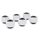 EKWB ek-acf圧縮継手forソフトチューブ、10 / 16 mm ( 3 / 8 " ID、5 / 8 " OD、ホワイト、6パック
