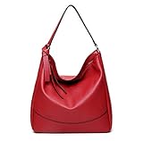 MEOW MARKET トートバッグ ショルダーバッグ レディース A4 横入れ対応 撥水 フェイクレザー 無地 シンプル 通勤バッグ 雨でも平気 PUレザー 鞄 かばん カバン (レッド)