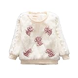 FEVON　セーター　ベビー服　秋冬　トップス　子供　女の子　ふわふわ　もこもこ　柔らかい　可愛い　リボン付き　tシャツ　長袖　厚手　赤ちゃん　新生児　暖かい　保温　プレゼント　出産祝い　全4色