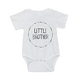 Lutents ベビー服 ロンパース カバーオール 半袖 LITTLE BROTHER ローマ字柄 可愛い 男の子 カジュアル 快適 着心地良い 歩行服 パジャマ 新生児 出産祝いプレゼント