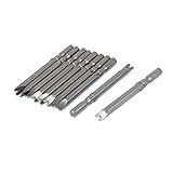 uxcell スクリュードライバービット　スパンナースクリュードライバービット　マグネット　メタル製　10本入り