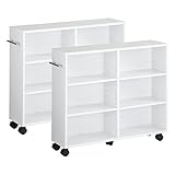 押入れ収納 2個組み 〔幅20cm〕 整理だな ラック ワゴン 木製 棚 キャスター付き 洗面所 おしゃれ ホワイト