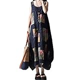 Linyuan ファッション Womens Oversized Roomy Sleeveless Cotton Mid-Long Shift スカート Dress #302H9078