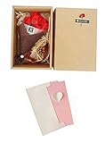 MedianField 【 ソープフラワー 花束 メッセージカード セット 】 枯れない花 バラ 造花 ギフト ブーケ 結婚式 誕生日 母の日 退職 出産祝い プレゼント ウエディング (レッド)