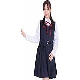 [SUNLIKE] 制服コスプレ ジャンパースカート ジャンスカ 制服セット ブラウス+ジャンスカ+リボンタイ 長袖半袖とサイズのバリエーションから選べる