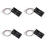 TOOGOO ( R ) 4個ブラックプラスチックバッテリーホルダーボックスストレージケースワイヤ付き2 x 1.5 V AA