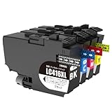 4色 LC416XL互換インク大容量ブラザー用LC416XL-4PK 4色カラ 残量表示 対応型番ブラザー DCP-J4143N MFC-J4543N MFC-J4940DN DCP-J4140N MFC-4540N MFC-J4443N MFC-J4440 MFC-J4450Nプリンタ全色颜料(BK/C/Y/M)