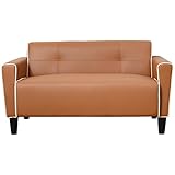 大川家具 2人掛ソファ PVC ブラウン ic0108