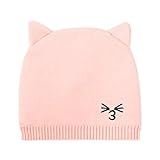 (コ-ランド) Co-land ベビー ニット帽 新生児 ネコ耳 ハット 男の子 女の子 キャップ キッズ 赤ちゃん 出産祝い 可愛い お出かけ 男女児 ピンク