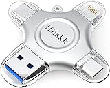 【Apple Mfi認証済み 4in1】 iDiskk iPhone usbメモリー128GB iPad 外付けハードドライブ ハードディスク Lightning ランキング iOS外部ストレージ プラグ&プレイ ワンクリックバックアップ 自動バックアップ可能 すべてのアイフォン iPad シリーズと互換性があり