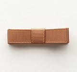 Baby Deer Clips　ヘアクリップ for ベビー　シンプルリボン (カフェオレ)