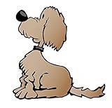 Wallmonkeys Cute Cartoon Dog Peel and Stick Wall Decals WM359304 (18 in W x 17 in H) [並行輸入品]