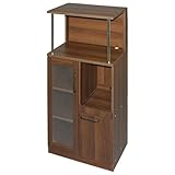 レンジボード キッチン収納 【ダークブラウン】 幅59.8cm 天板 スライドテーブル付き