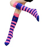 Plus Nao(プラスナオ) 子供用靴下 キッズソックス くつ下 ハイソックス こども用 子ども用 女の子 女児 キッズ KIDS 猫 ネコねこ キャット - ブルー×ピンク