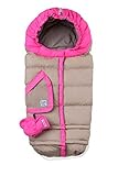 7 A.M. ENFANT Blanket 212 Evolution Extendable Baby Bunting Bag Adaptable for Strollers, Beige/Neon 