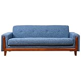 アビライト 大川家具 5色から選べる 天然木ベース付 ファブリック ソファシリーズ 3人掛け ブルー SKT-0166