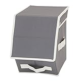 カラーボックスに収まる「フラップインナーボックス ハーフ」【IT】グレー(#9837015-32777) 約19×27×25cm カラーボックス 蓋付き フラップ扉 布製 ファブリック