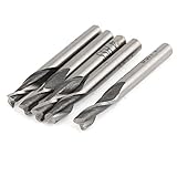 uxcell　エンドミル　4mm掘削径　ストレートシャンク　金属　グレー　2枚刃