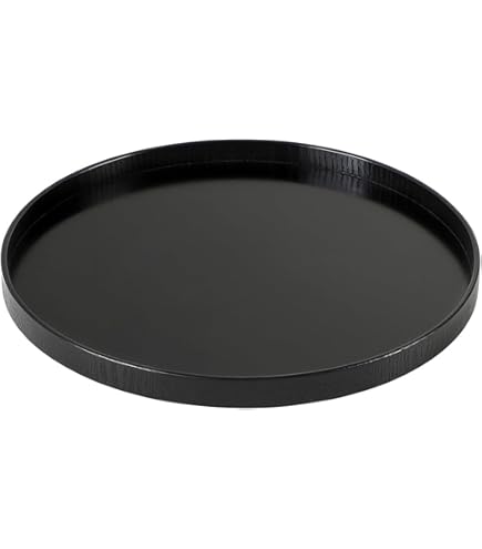 Amazon.co.jp: 前古孝人 輪島塗 丸盆 平盆 お盆 漆器 黒 能登