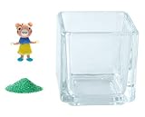 花市場直送便 ミニチュアガラス ベアーちゃん & カラーサンド グリーン & 植え込み用グラス ニューブロックS
