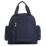 VANITA ママバッグ ジッパー 背面ファスナ 靴まで入る 充実の内ポケット ママに優しい（ダークブルー）
