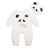 Famukaベビーコットンパンダロンパース（白　１２－１８ヶ月）