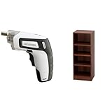 『電動ドライバー 充電式 RD110-W ホワイト』と『ラック スペースフィット 幅35×奥行29×高さ90cm ウォールナット S-SFR9035』のセット