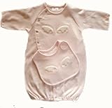 ベビードレス　ベビー服　２ＷＡＹベビードレス　新生児　べビーオール　綿ニットベビー服　ベビーウェアー＊カバーオール　ドレスオール　出産祝いやギフトにもどうぞ (ピンク)