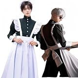 [RTYOUTH] メイド服 メンズ 大きいサイズ コスプレ メイド 女装 男性用 クラシック ジャージ メイド服 ロリータ ゴスロリ ワンピース カチューシャ 衣装 可愛い（XXL）