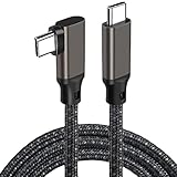 USB 3.2 Type C ケーブル L字(ガンカラー, 2m) SLEIJAOOE【20Gbps転送/100w急速充電 /4K@60Hz映像出力】タイプc ケーブル 【編組ナイロン 】スマートフォン・タブレット・パソコン・ゲーム機等Type-C 機器対応