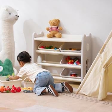 ABCD】積み重ね収納 収納棚 扉付き おもちゃ箱 幅74cm おもちゃ収納 11