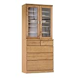 食器棚 完成品 幅80cm 80cm幅 80幅 高さ190cm ダイニングボード キッチンボード 食器収納家具 キッチン収納棚 水屋 木製 北欧風 ナチュラル