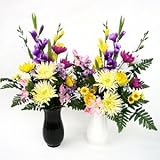 山久 仏様のお供えに 菊 の 花束 一対 1610-9245 （CT触媒加工）【シルクフラワー】【造花】
