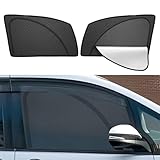 【2in1 サンシェード+カーテン 一体式】MWWM トヨタ ヴォクシー ノア 80系 サンシェード メッシュカーテン サイド用 VOXY NOAH 80 カーシェード マグネット 換気 UVカット 防虫 2014年1月～2021年 運転席 助手席 遮光 断熱 車中泊・夏対策に最適 日よけ アクセサリー 収納袋付き 2枚