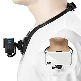 EaxanPic アクションカメラ スマホ ネックレス式マウント、ゴープロ GoPro 用 ネックホルダーマウント 首掛けマウント、GoPro HERO MAX 12/11/10/9/8/7/6/5 Osmo Action Insta360 スマートフォン対応