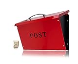 Mailbox 鉄製メールボックス郵便ポストメールボックス（海外直送品） (red)