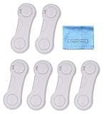 【HappyHome】ワンタッチ式 ドアストッパー 6個セット ベビー ガード 引き出し 扉 回転式 ロック いたずら防止 地震対策 クロス付き (ホワイト)