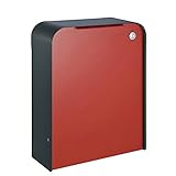 ポスト 郵便受け 大型配達物対応 ゼラフィーニ メールボックス 鍵付き ステップ 外枠ブラック ボックスレッド