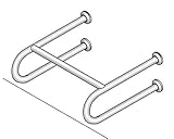 バリアフリー手摺 洗面・手洗器用標準取付タイプ（B・D・G） SK-257S　　新協和