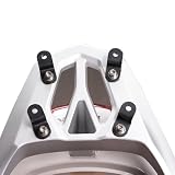 Entrotech リアボックス装着用アタッチメント リード125 /ディオ110 /スズキ Vストローム250対応リアボックスパーツ ベースラバー スクリューセット ステー リアボックス取り付け金具 キャリア ロックナット ブラック ツーリング ロックナット 日本語説明書 (リード装着ステー)