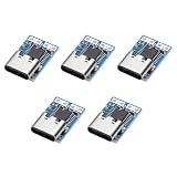 uxcell 5個U S B-C PD 12V DC固定電圧電源トリガーモジュール 0.7x0.4"5A ty pe-C メス入力高速充電トリガーデコイボード ノートブック電源用 ブルー