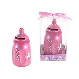 Lunaura Baby Keepsake - Set of 12 Girl Baby Bottle Coin Bank Favors - Pink by Lunaura