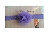 1.5 Vintage Chic Soft Tulle mesh flower baby PoshNPretty headband - Lavender by PoshNPretty