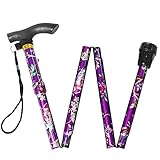 折りたたみ式杖 女性用 アウトドアつえ おしゃれな紫色のウォーキングスティック、ライトアルミニウム 支持杖 (パープル)