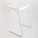 折りたたみテーブル ホワイト 折りたたみ机 コンパクト ６段階 組立不要 高さ調節可能 パソコン作業 軽量 折り畳みテーブル ホワイト 折りたたみ付き シンプルデスク 家具 便利 耐久